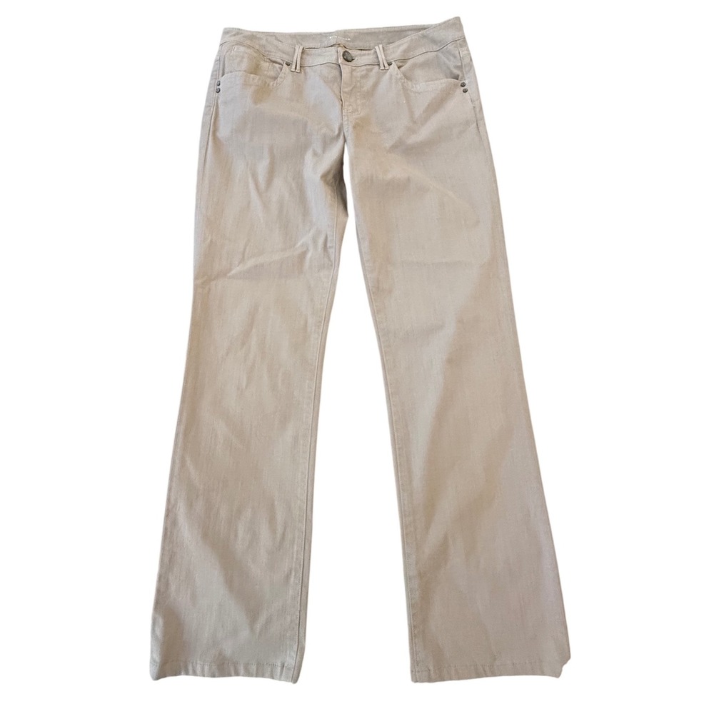 Elie Tahari Adena Straight Leg‎ Jeans Womens Size 12 Khaki Cotton Blend